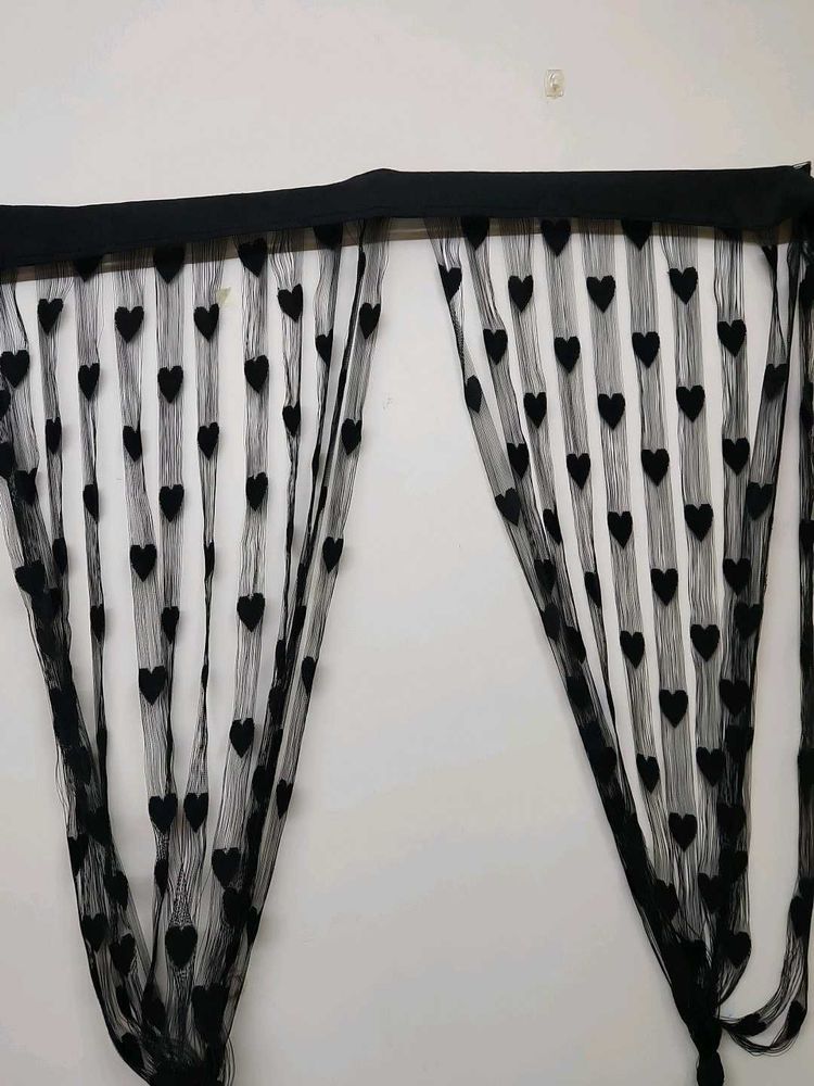 Black Heart Sheer Curtains