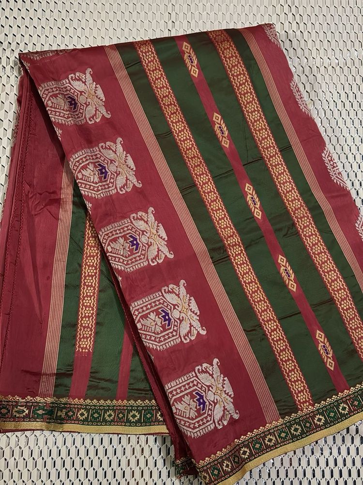 Elegant Maroon Silk Saree