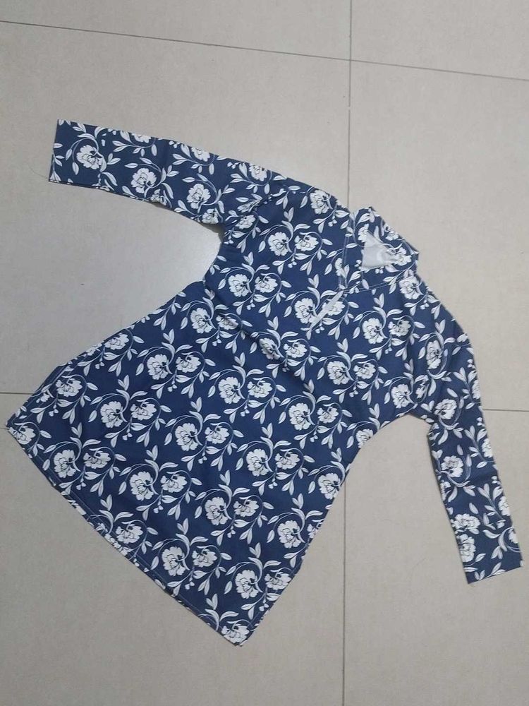 Blue Floral Kurta