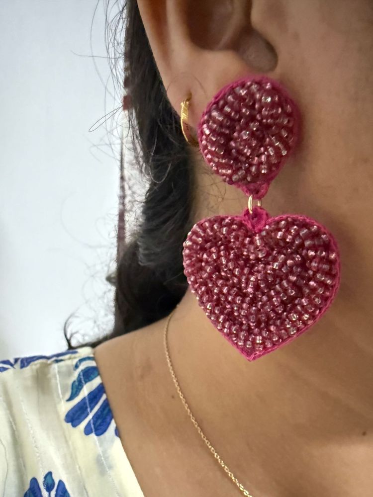 Heart shaped hanging Earrings