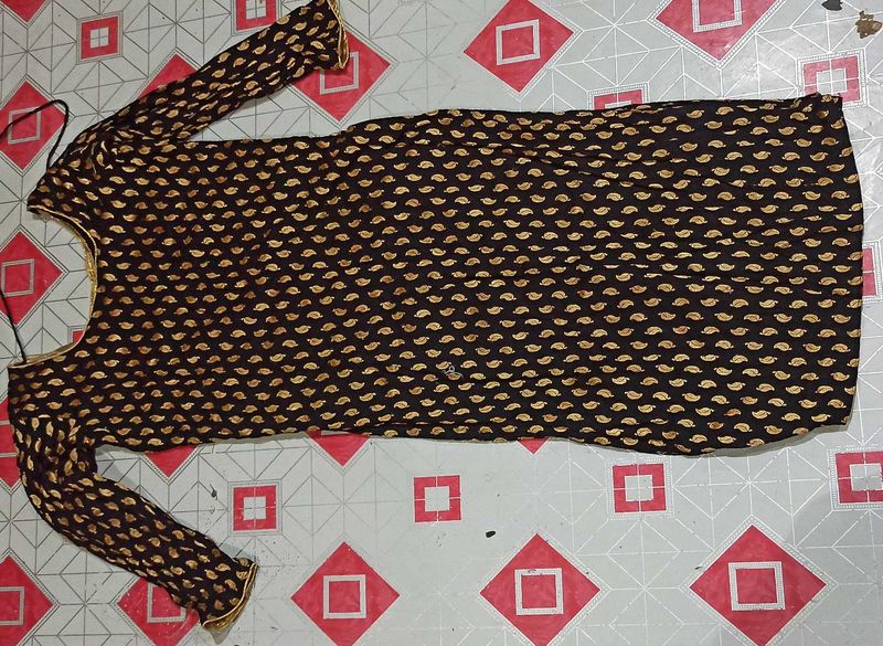 Elegant Printed kurta black colour