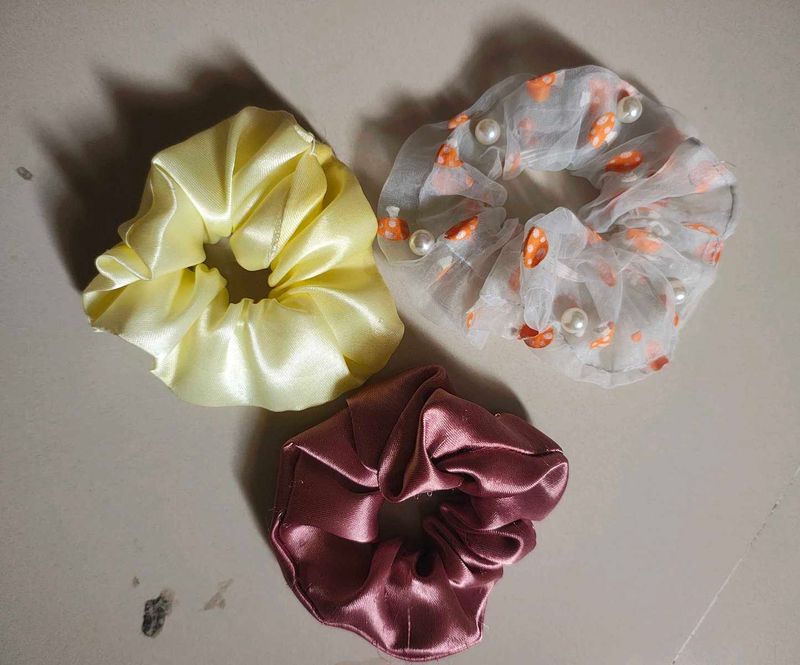 Set of 3 Satin Scrunchies