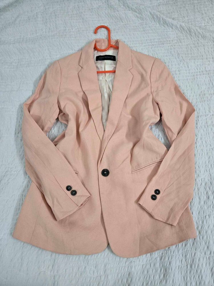 soft peach Zara Blazer bust 36