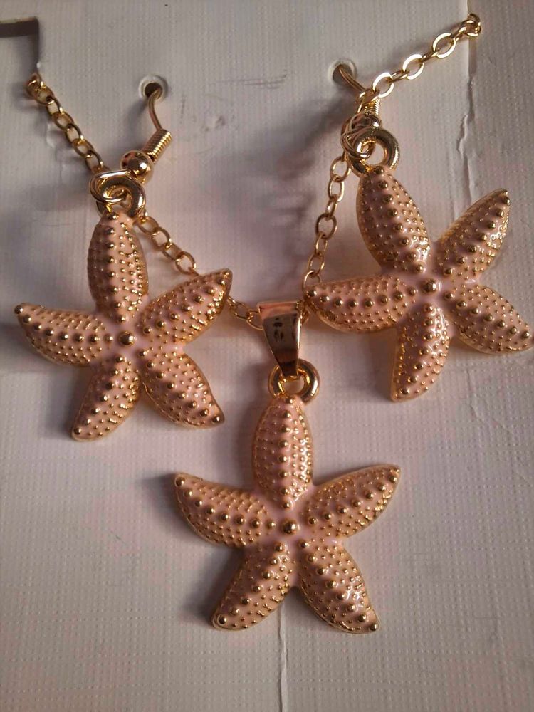Starfish Necklace and Earrings Set