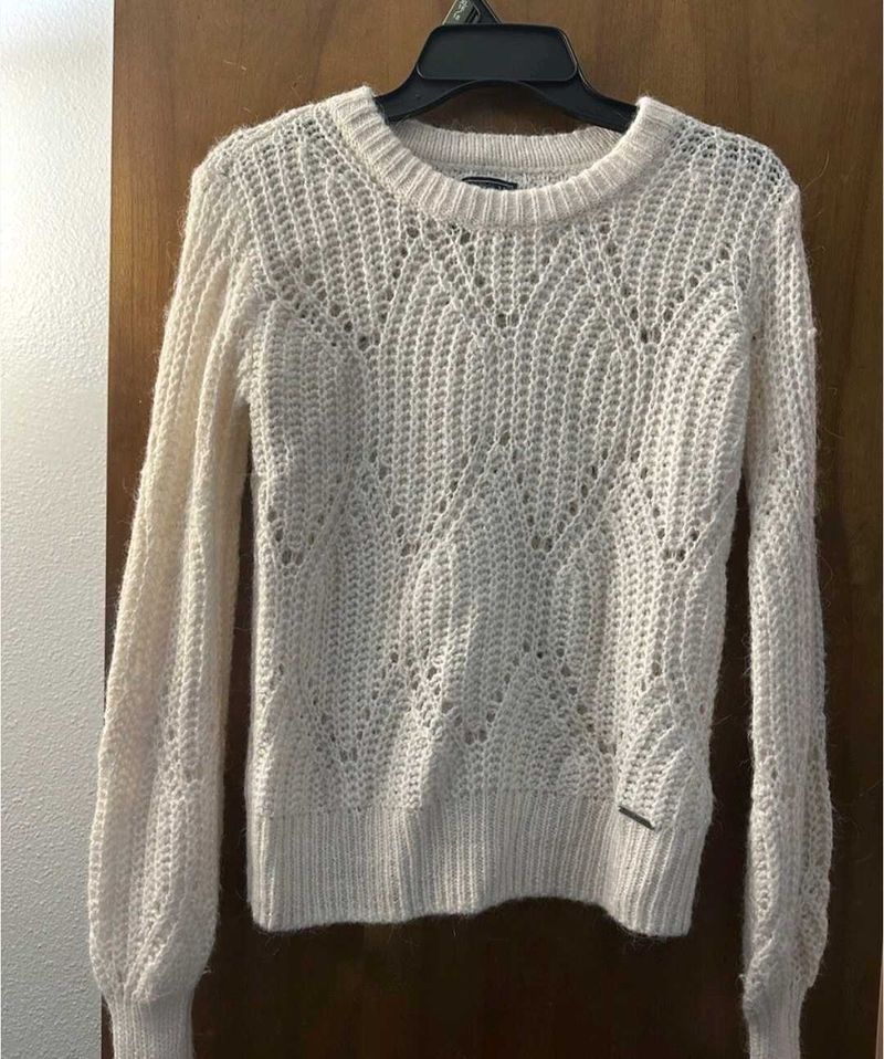 Cream Knit Pullover Sweater