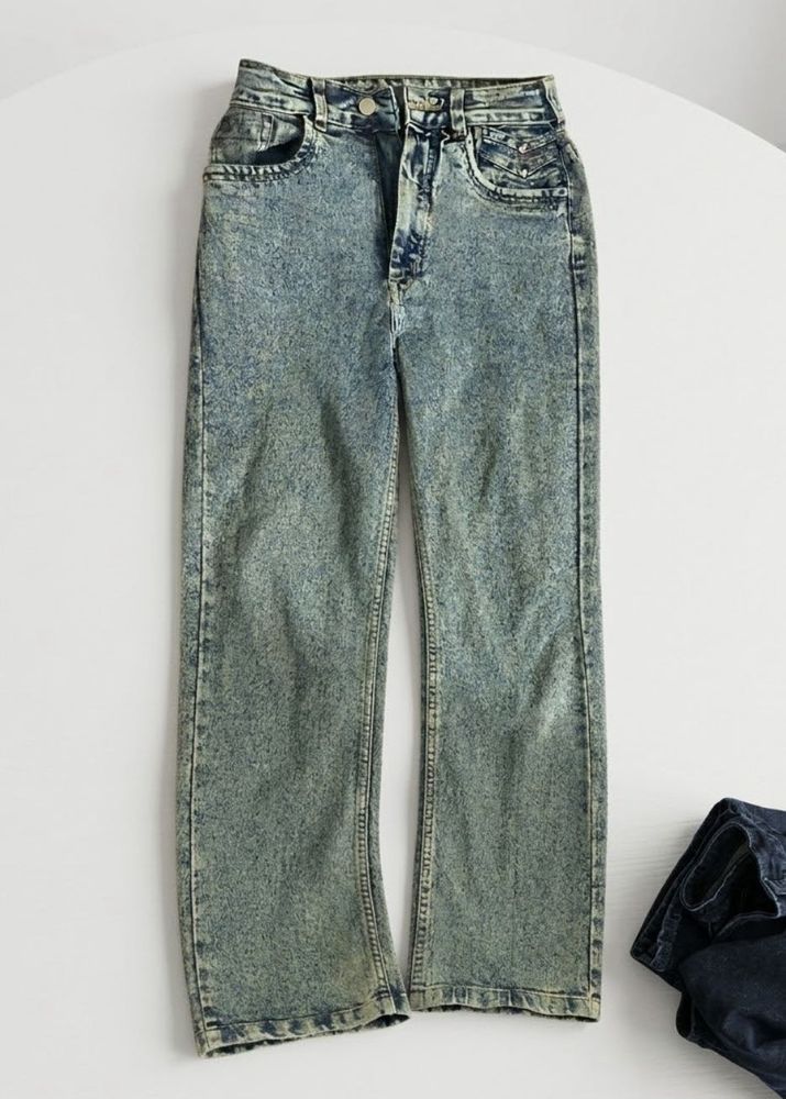 Vintage Wash Straight Leg Jeans