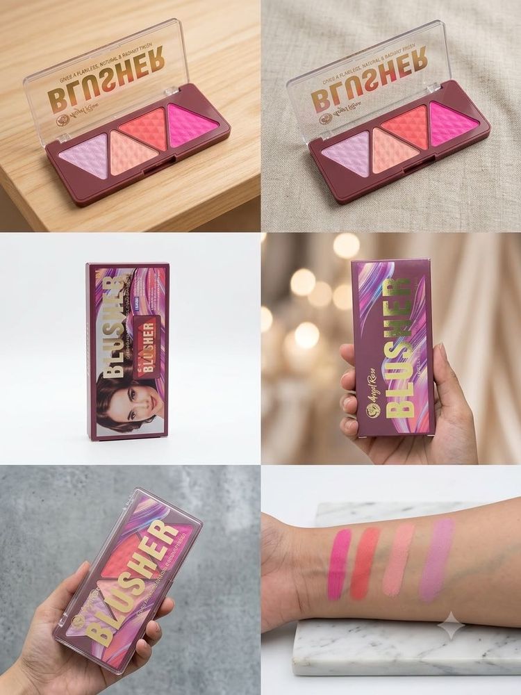 🌸 ANGEL ROSE 4-SHADE POWDER BLUSH PALETTE 💗