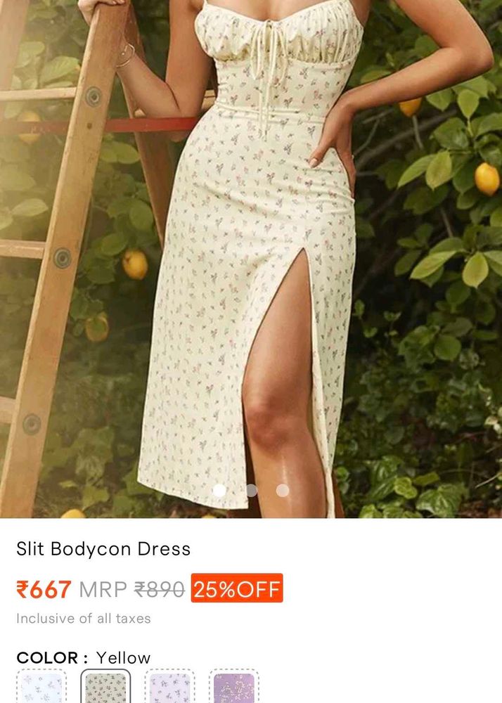 yellow floral dresss