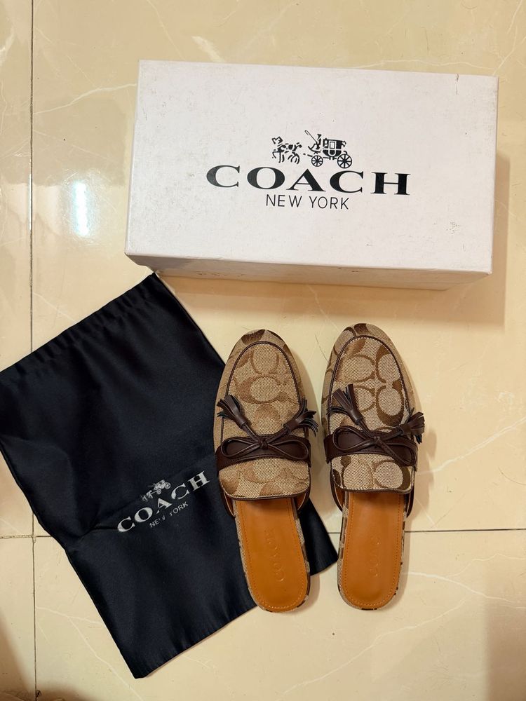 Coach Signature Mules 37 size