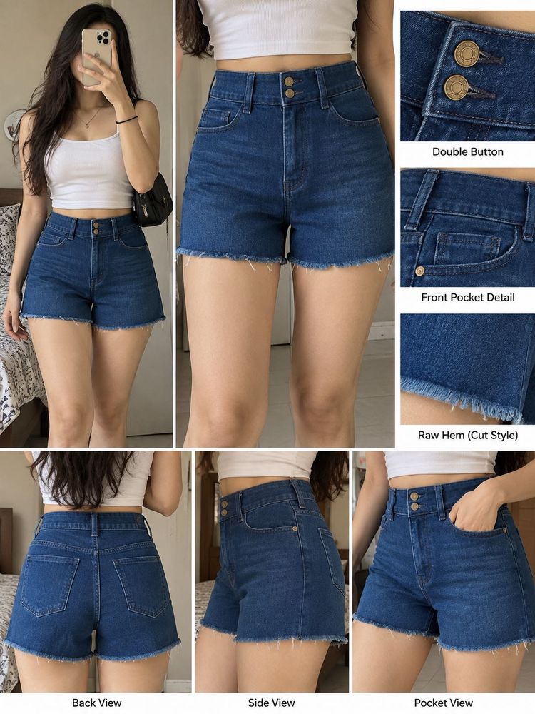 High Waisted Denim Shorts