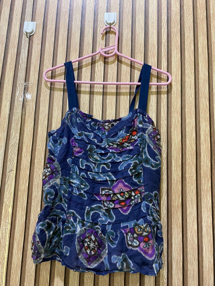 Boho Floral Print Ruffle Camisole Top