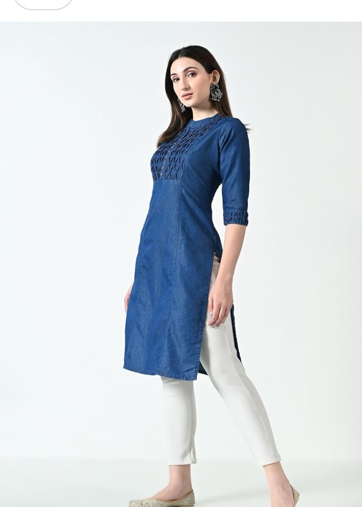 Stylish Blue Denim Kurta