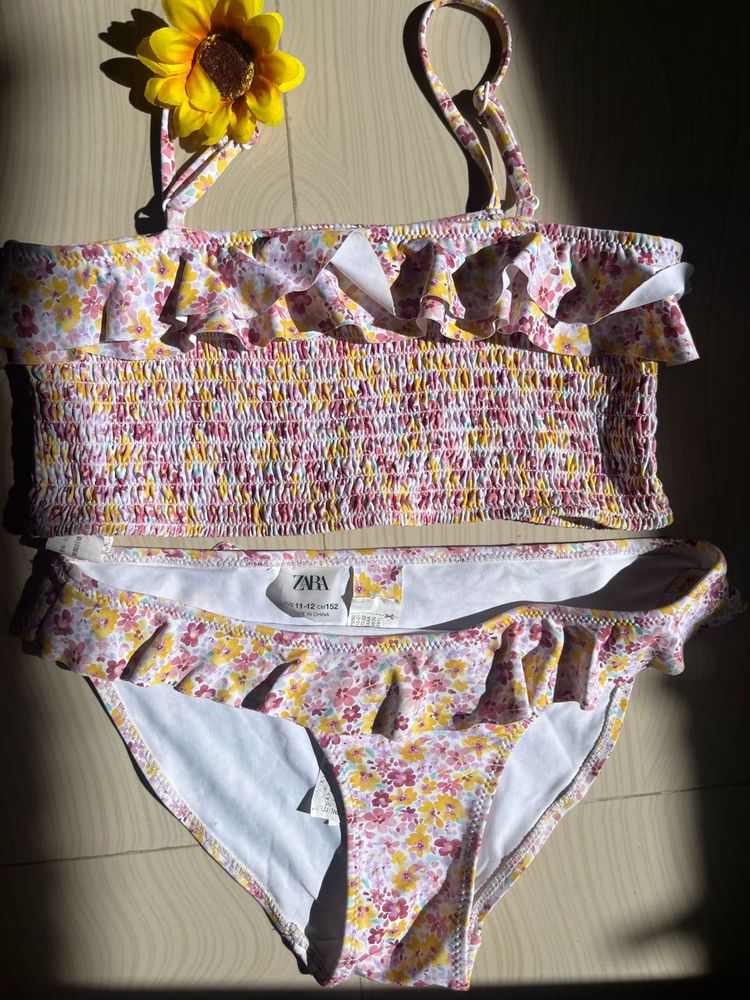 Zara Floral Smocked Bikini Set