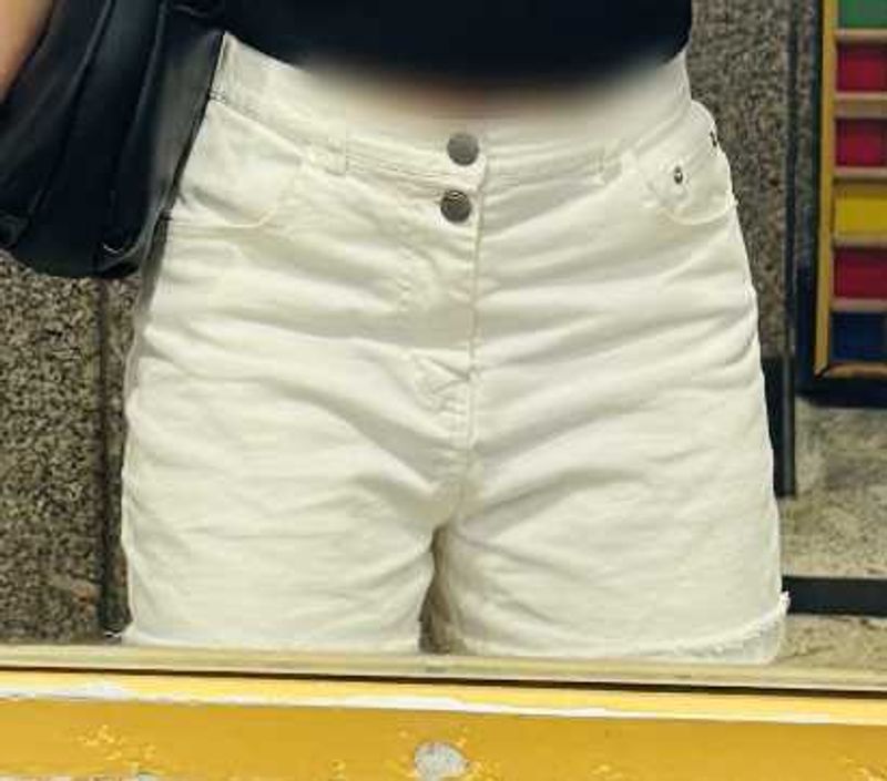Stylish White Denim Shorts