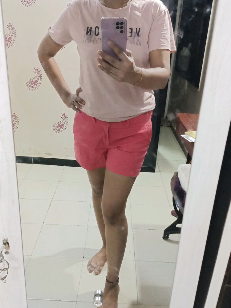 Denim Comfortable Pink Short Size 32