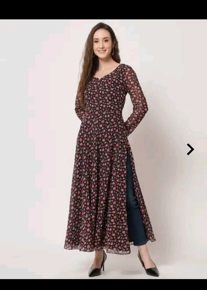 Floral Print Long Kurta