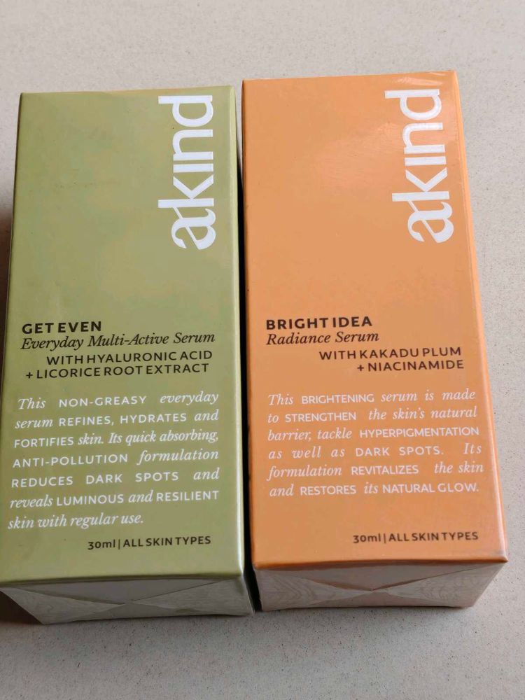 Akind Get Even &amp; Bright Idea Serums