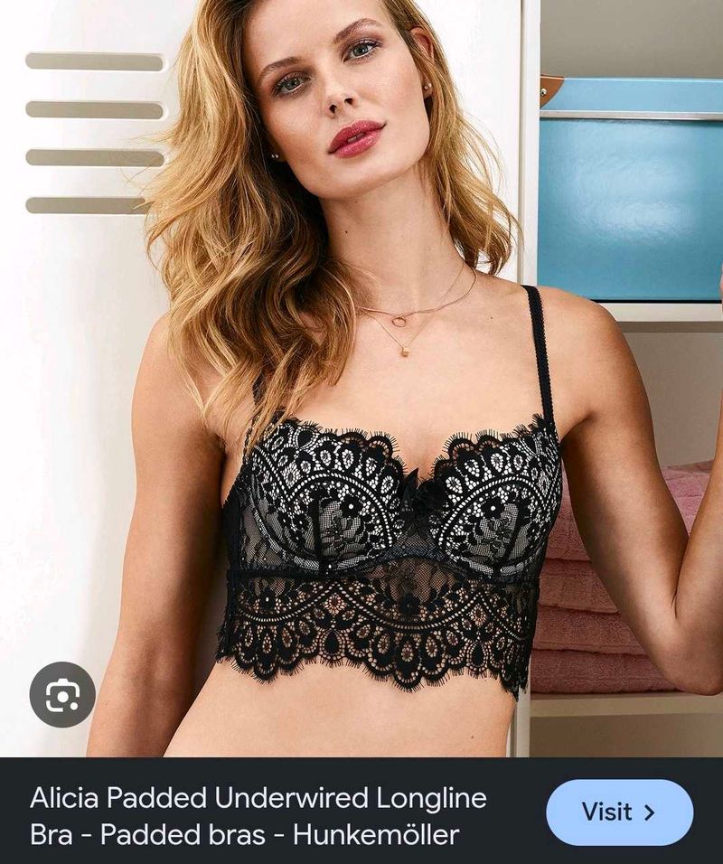 Hunkemoller Black Lace Longline bra &amp; brief 👍