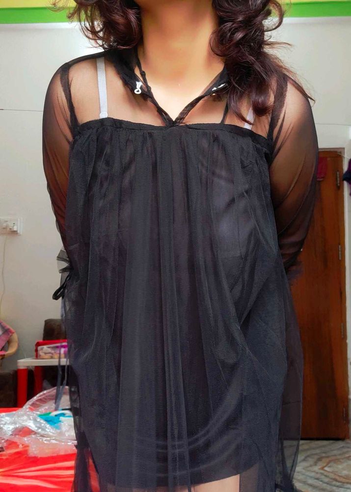 Sheer Black korean dress