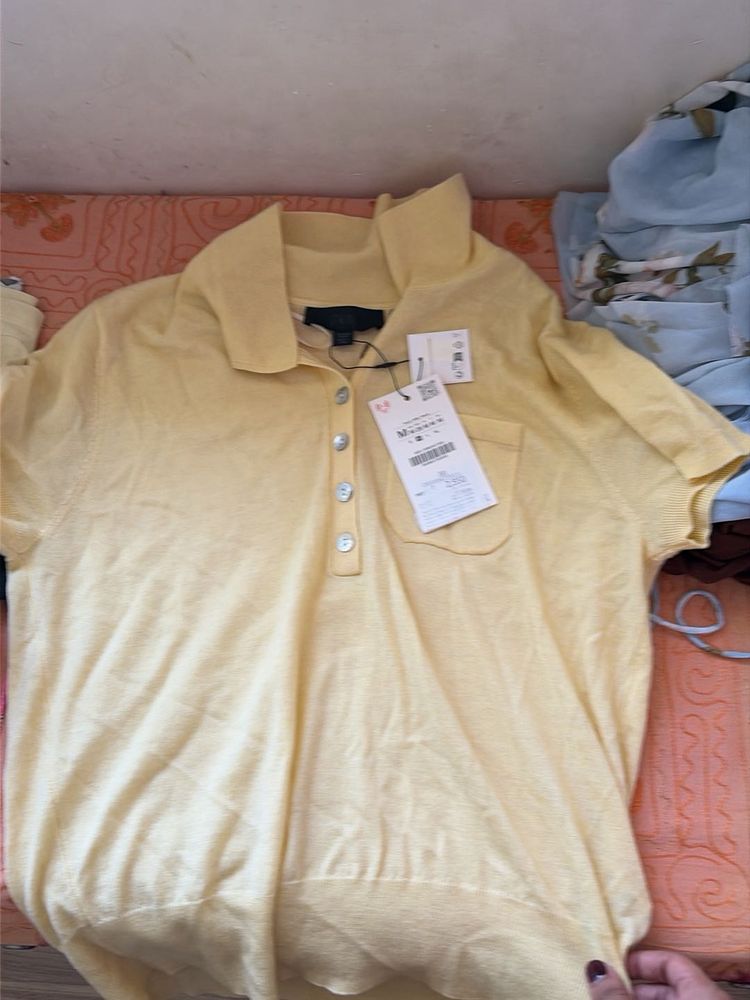 Yellow Short Sleeve Polo Top