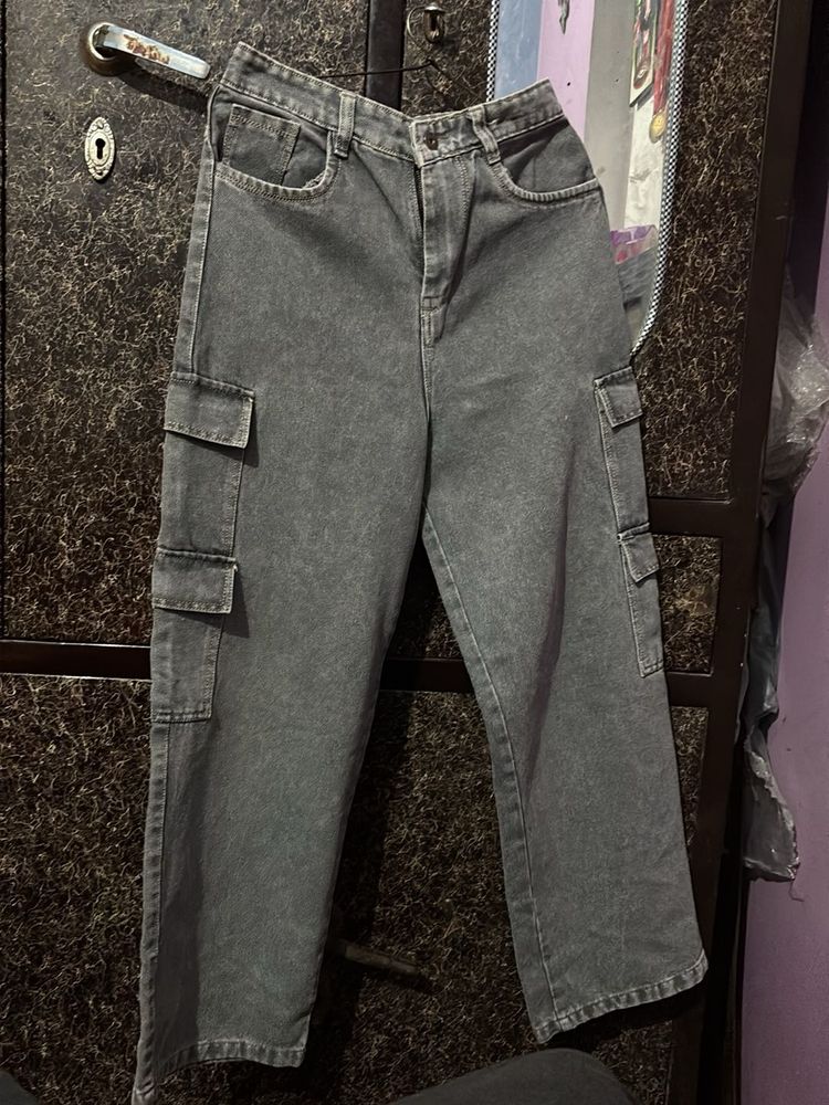 Grey Cargo Jeans