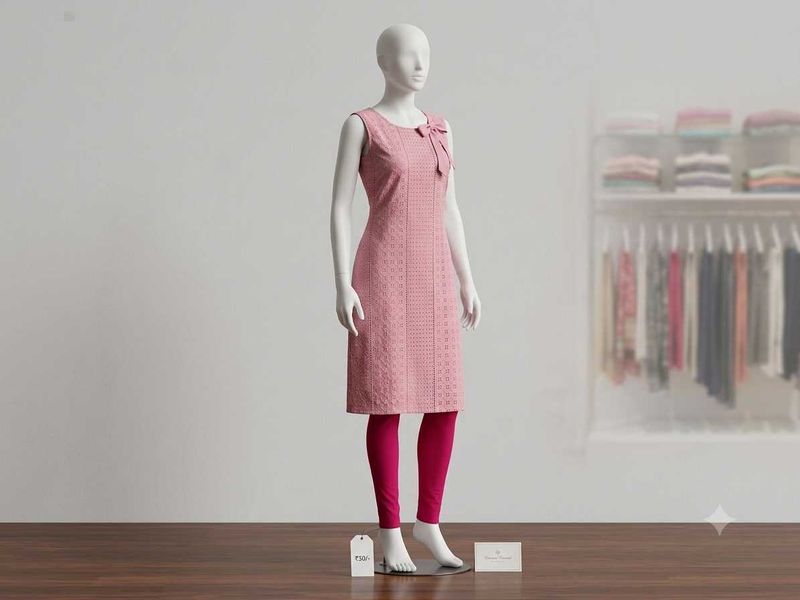 Pink Embroidered Kurta with Leggings