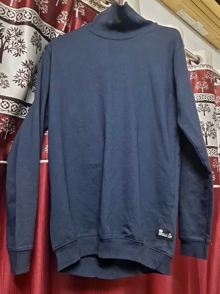 Navy Blue Turtleneck Sweatshirt