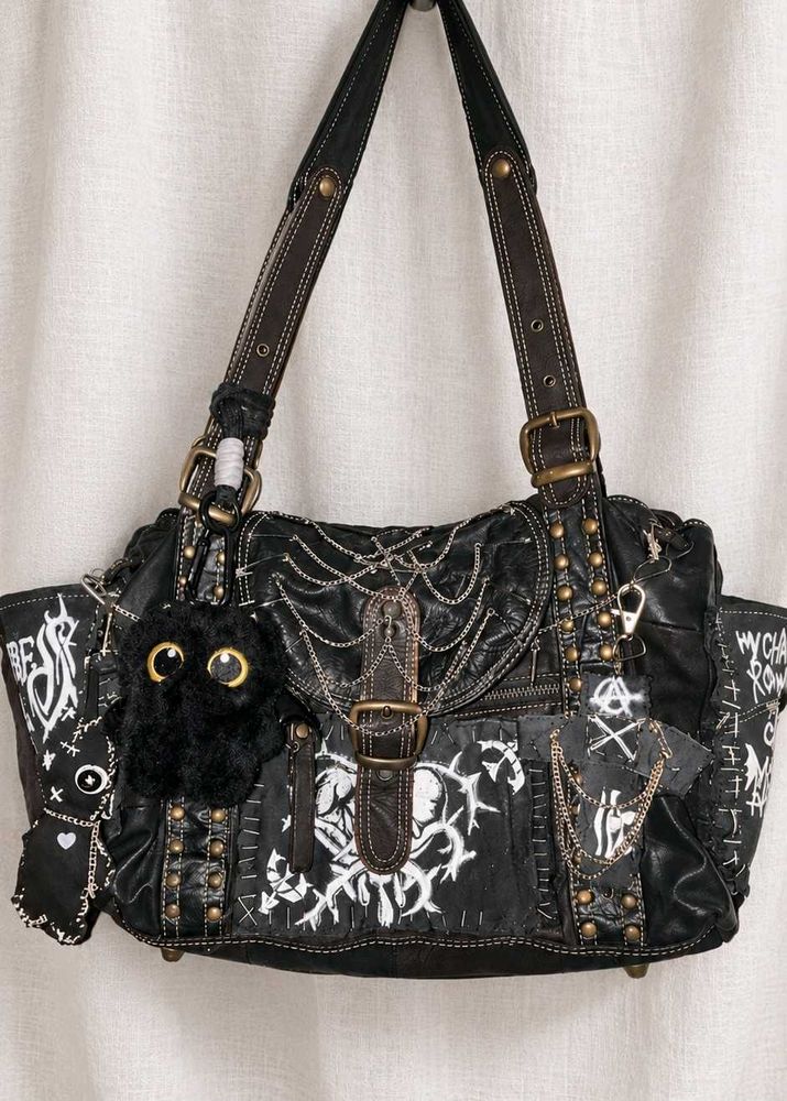 Handmade gothic leather bag
