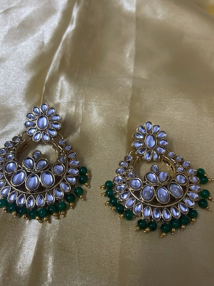 Stunning Kundan &amp; Pearl Drop Earrings