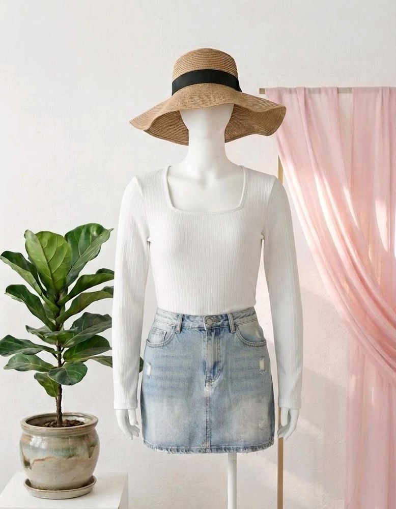 White Long Sleeve Top