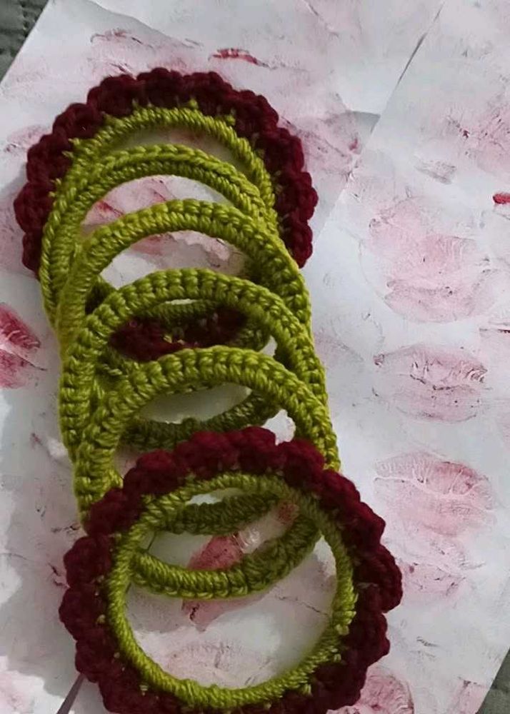 Handmade Crochet Bangles Set