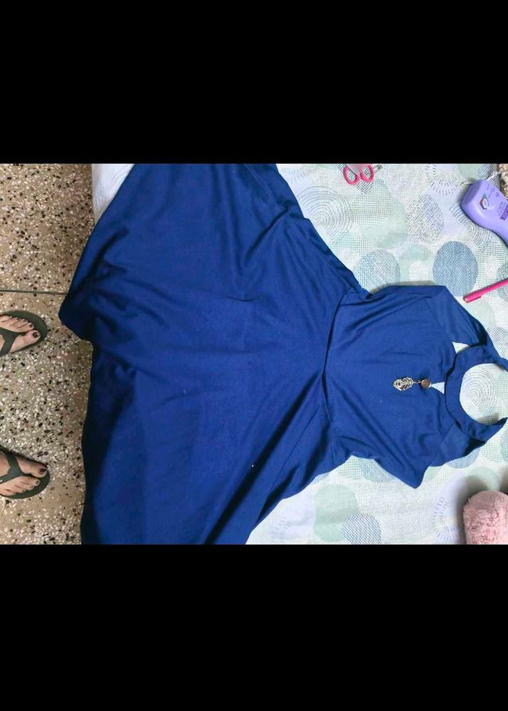 Royal Blue Halter Neck Dress