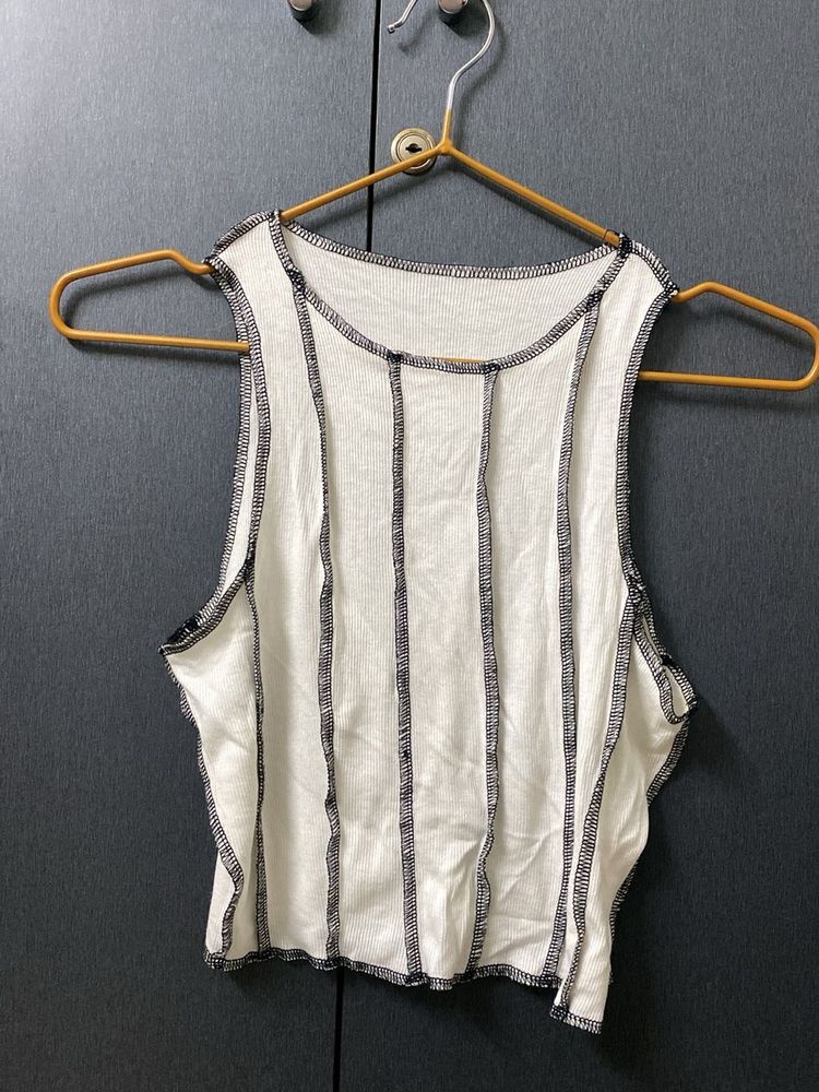 Ribbed Lettuce Trim Tank Top