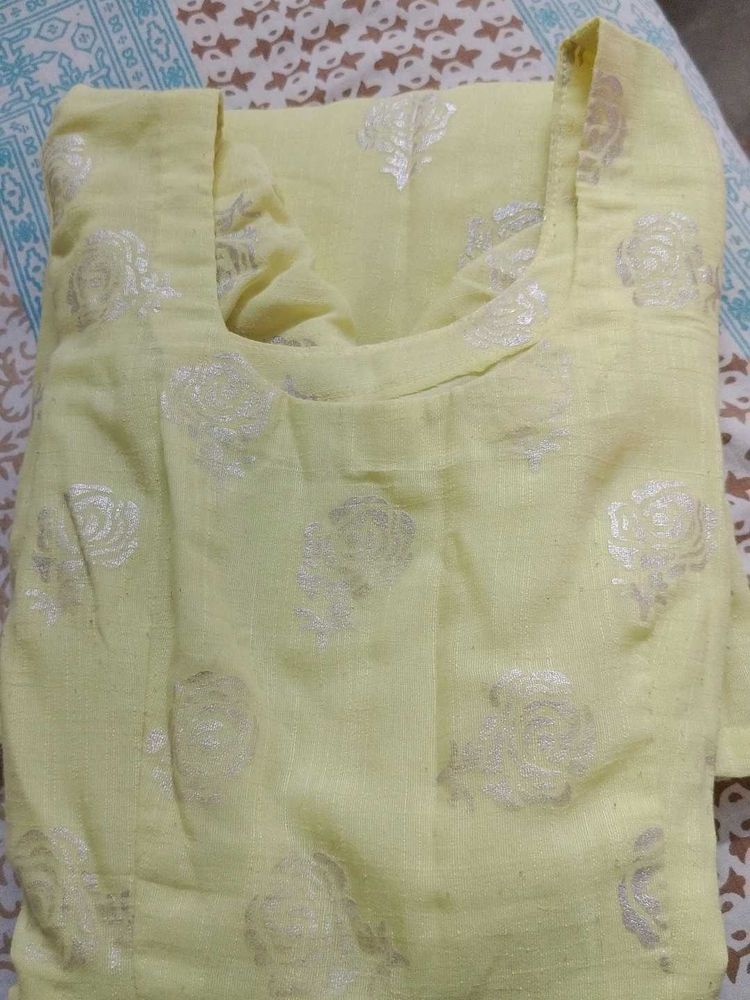 Elegant Yellow Printed Kurta