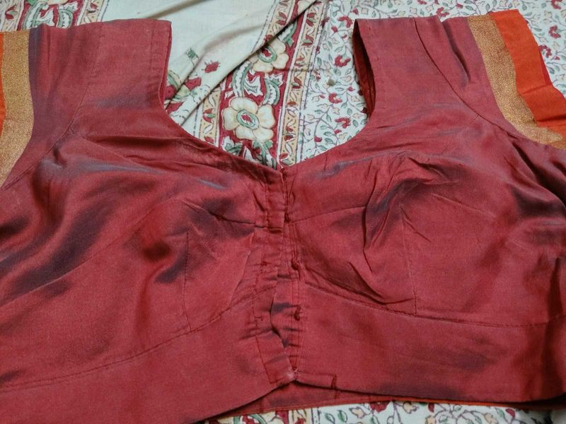 Red Silk Blouse