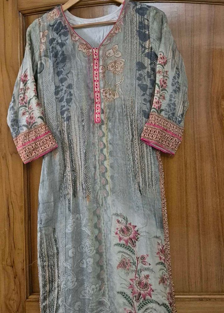 Elegant lining Kurta with plazzo suit