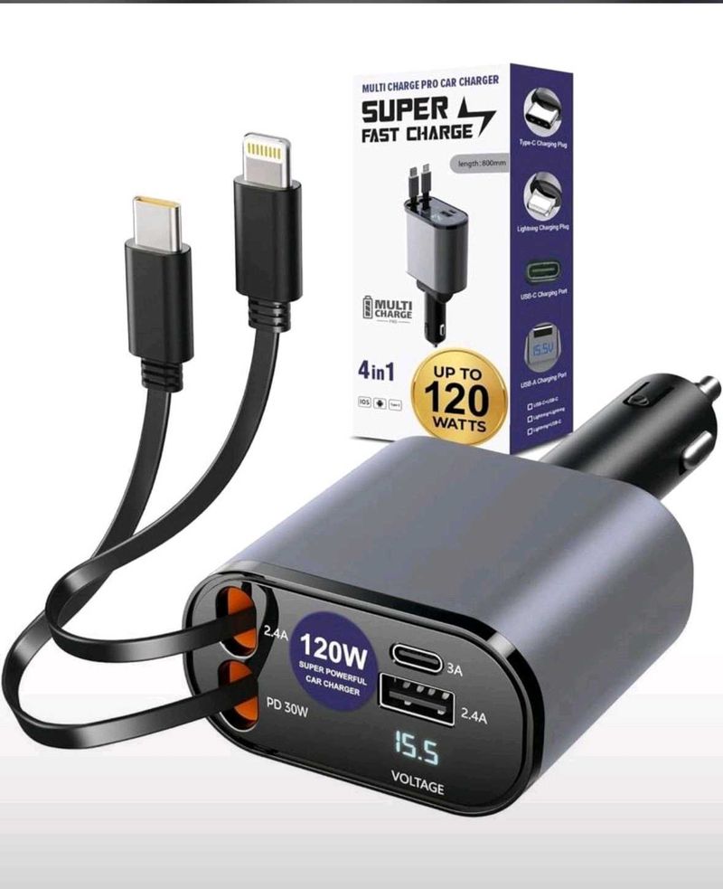 120W Super Fast Car Charger