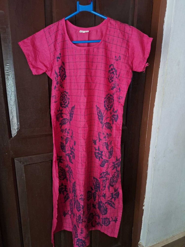 Vibrant Pink Floral Kurta