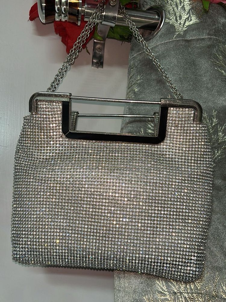 Sparkling Rhinestone Evening Clutch Bag