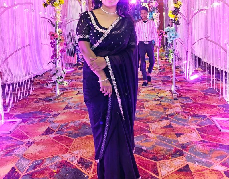 Black - Embellished Saree