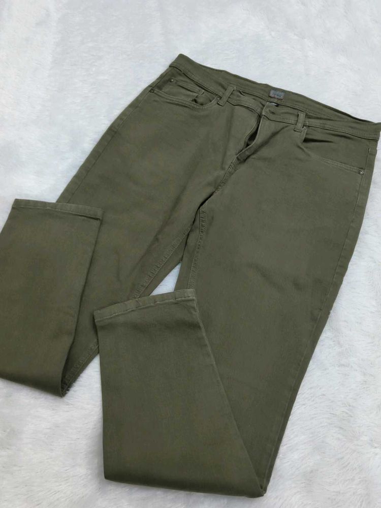 Olive Green Casual  Men's Pants
