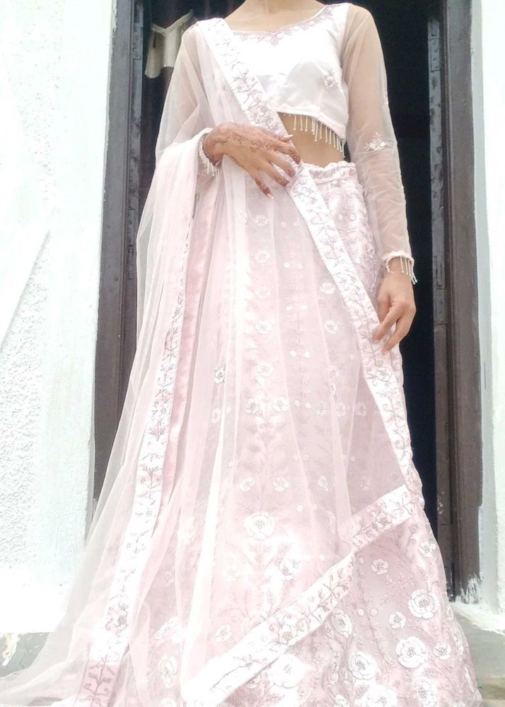 Elegant Pink Embroidered Lehenga Choli