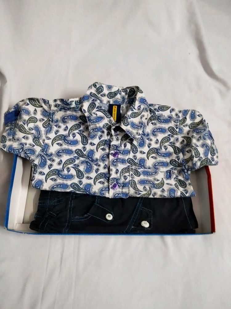kid's Paisley Print Shirt &amp; Shorts Set