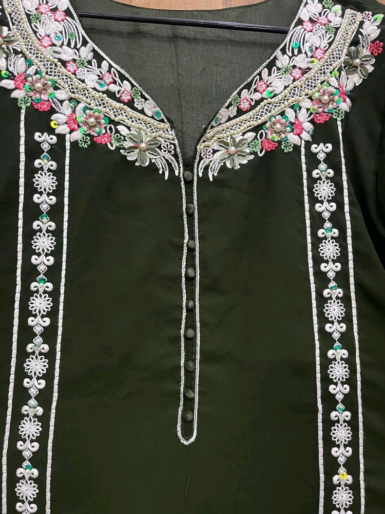 Green Pakistani Suit Set