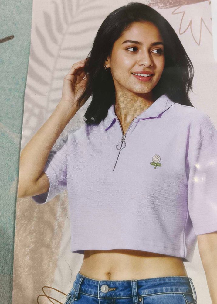 Peach blush Crop top with bow