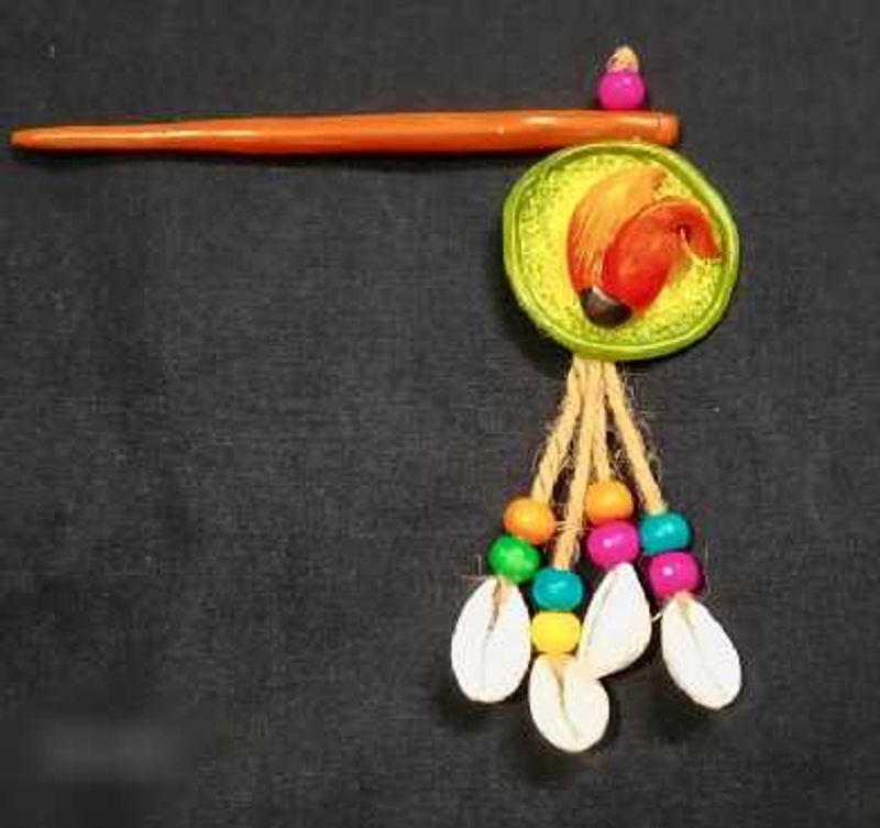 Handmade flower clay Hair Stick