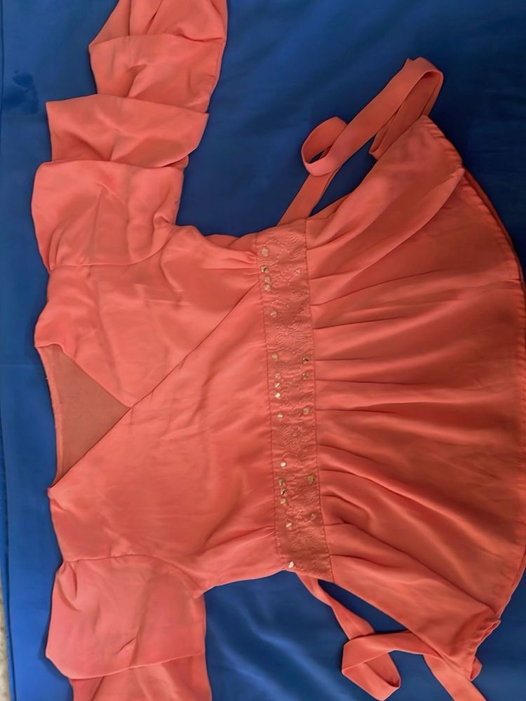 Peach Wrap Top