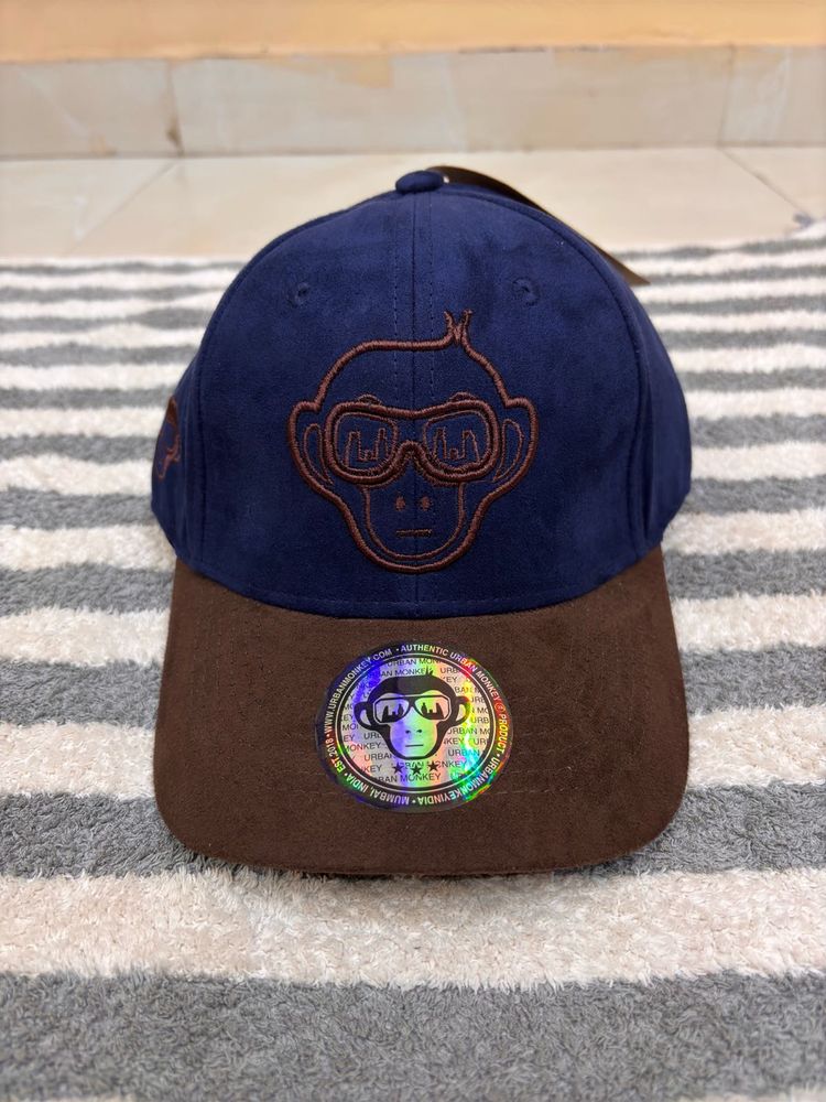 Urban Monkey Navy Blue / Brown Baseball Cap