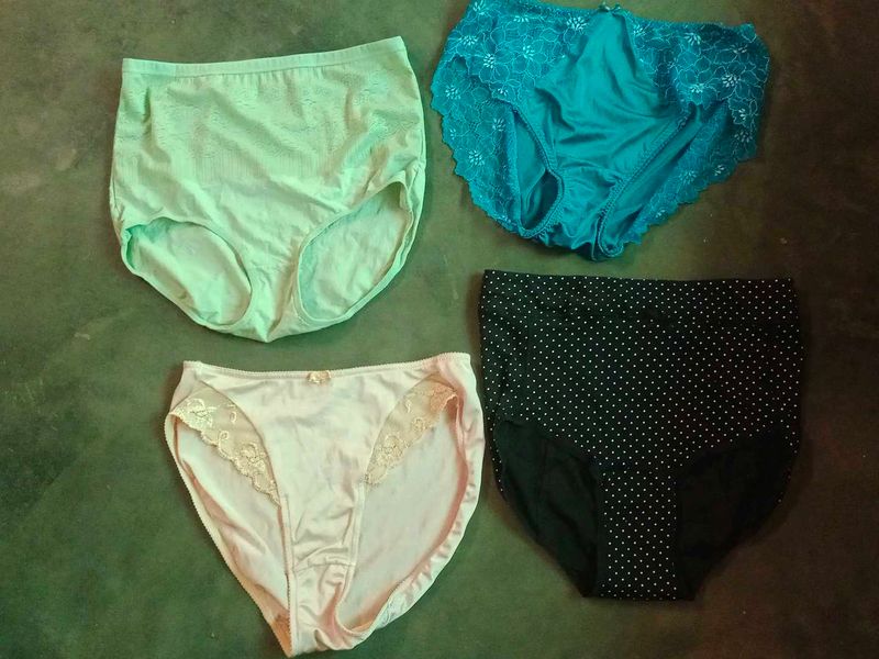 XL Vintage High Waist Style Panties Bundle Of 4