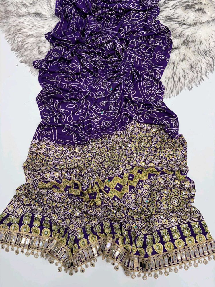 Designer Embroidered Silk Saree